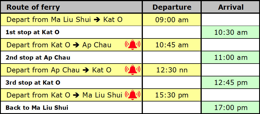 ferry schedule