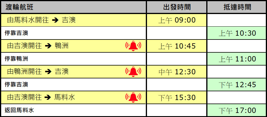 ferry schedule